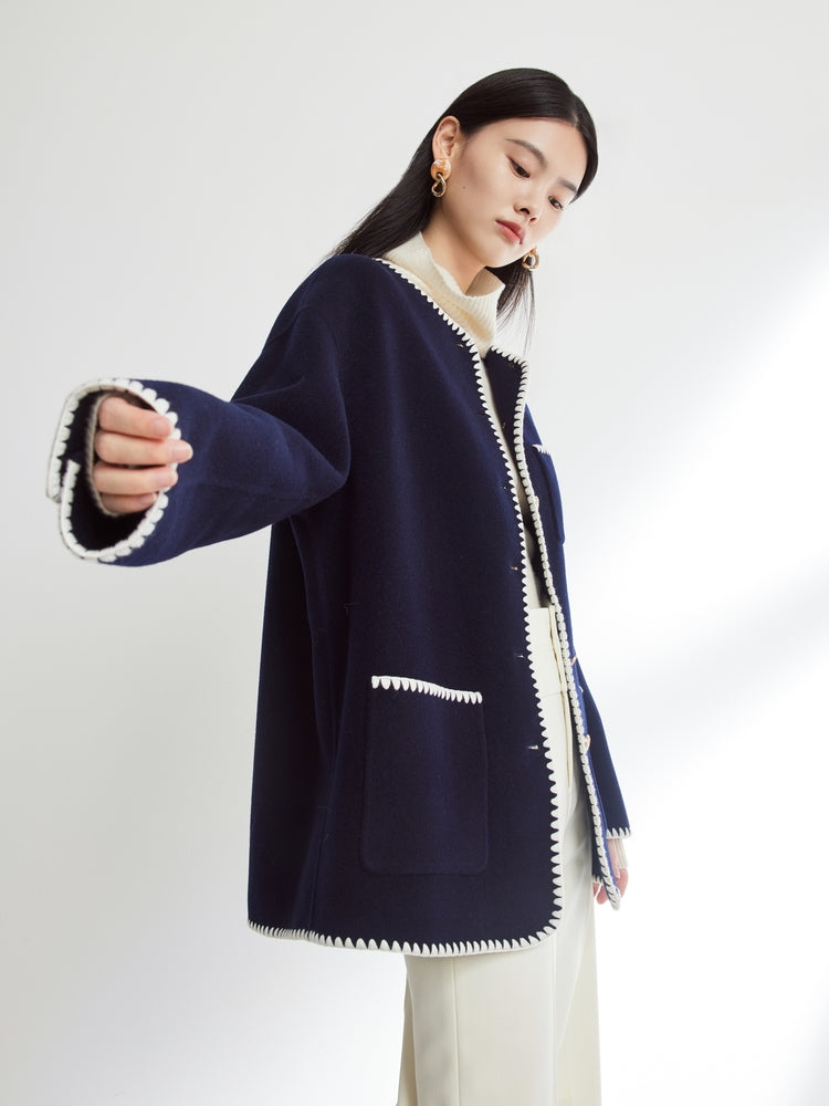 Parisian-Style Oversized Coat | Navy