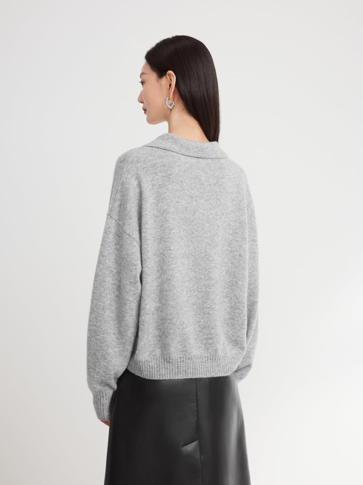 Polo Neck Pullover | Grey