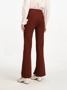 Bootcut Slit-Hem Pants | Brown