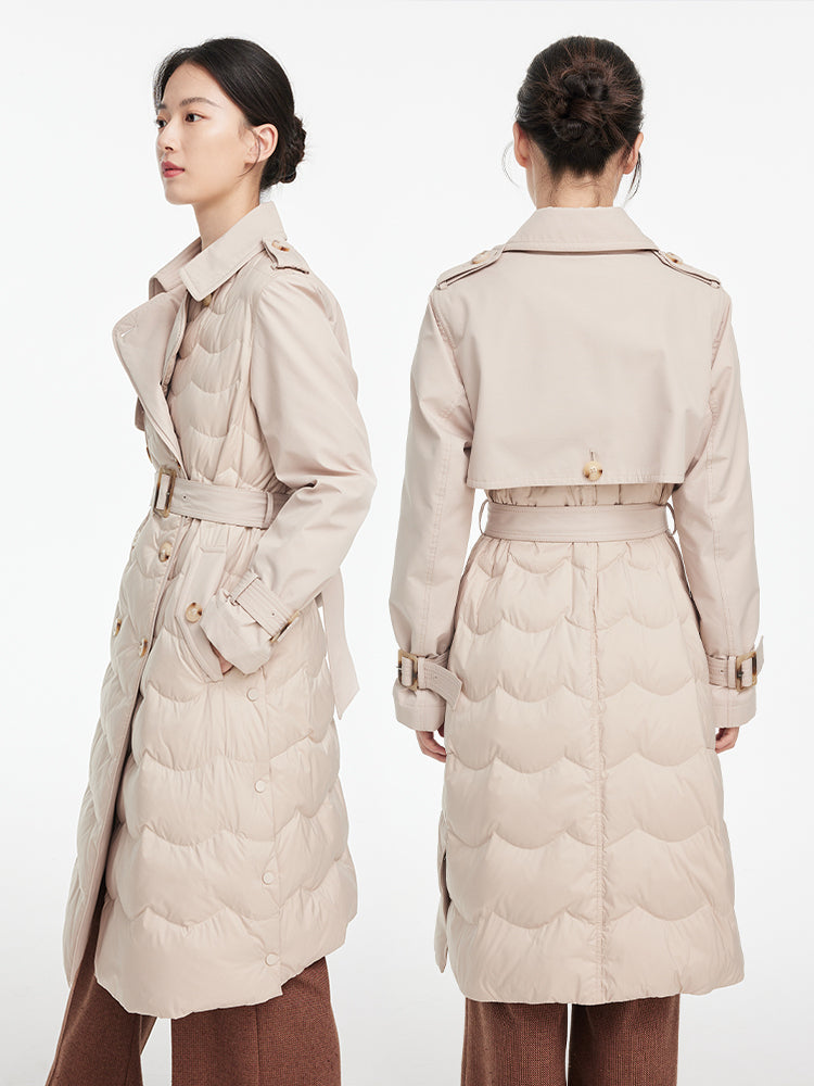 Trench-Style Down Jacket | Beige
