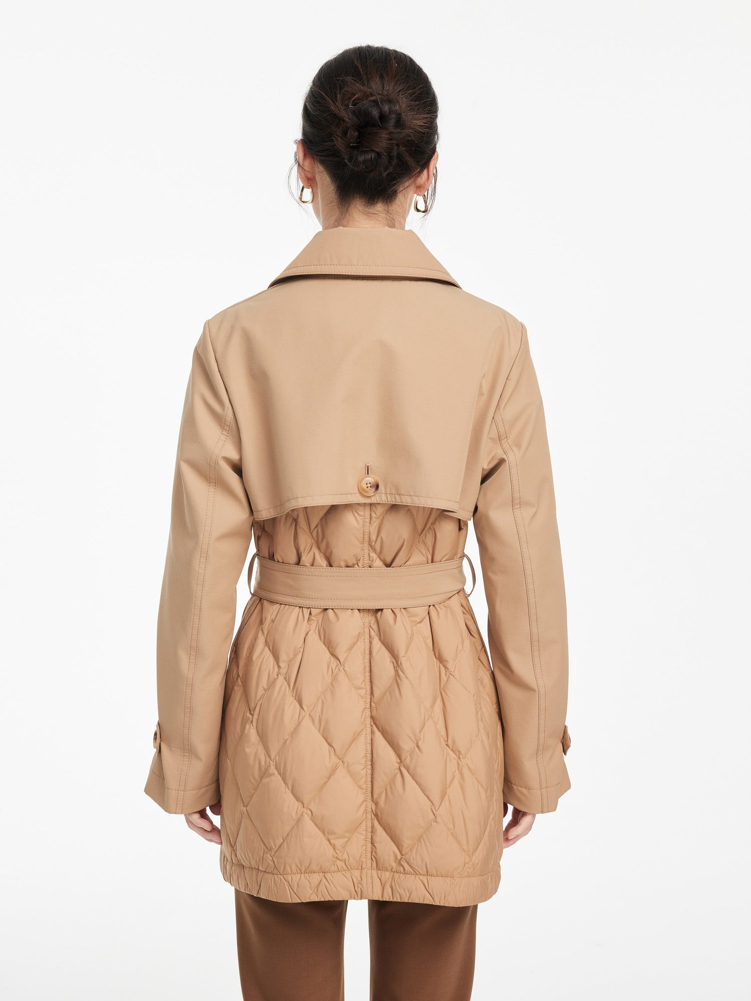 Trench-Style Down Jacket | Khaki