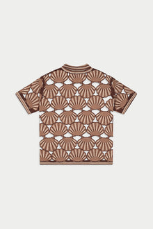 Seashell Crochet Knit Shirt | Beige