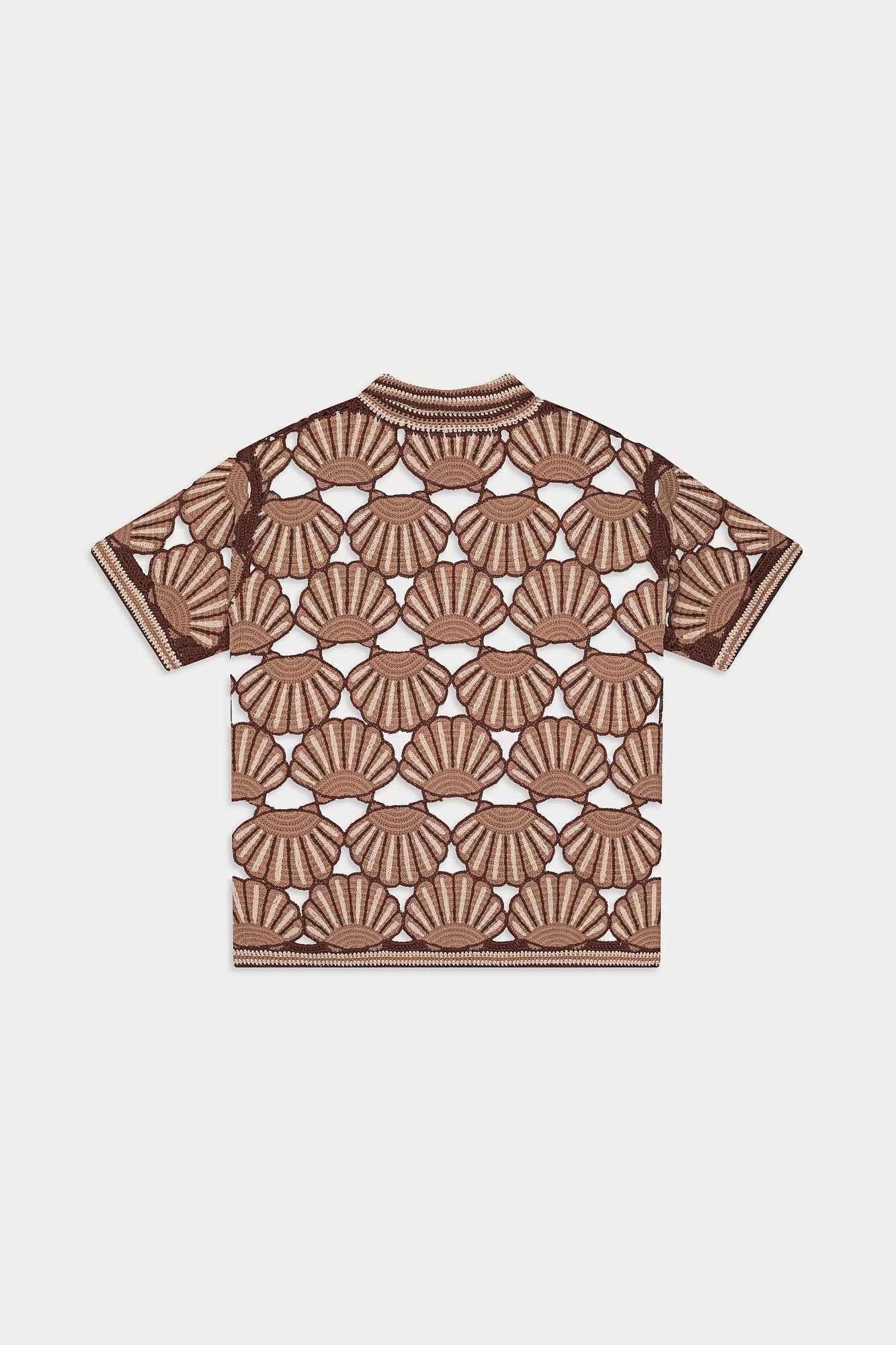 Seashell Crochet Knit Shirt | Beige