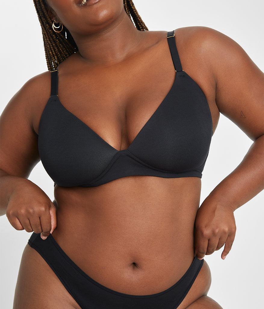 The All-Day Plunge No-Wire Bra | Jet Black
