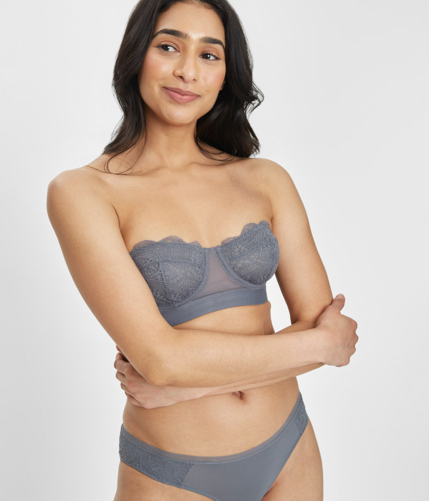 The Lace Strapless | Smoke