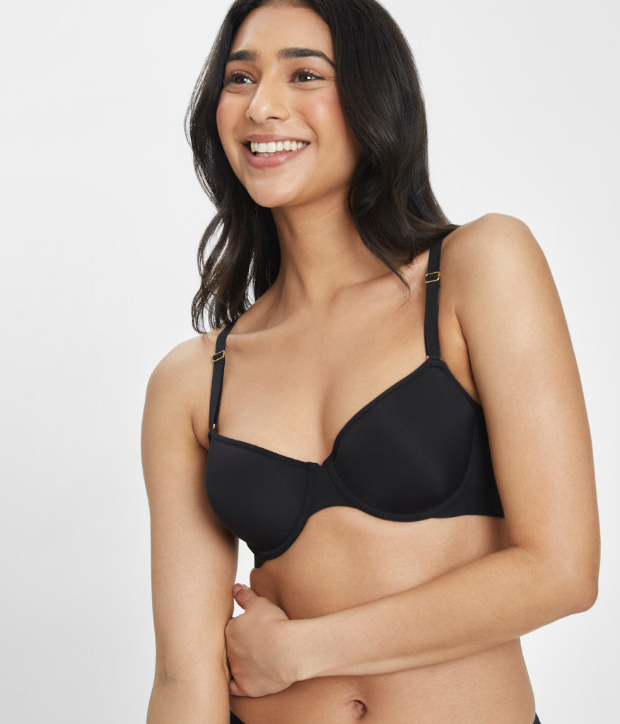 The Spacer Balconette Bra | Jet Black
