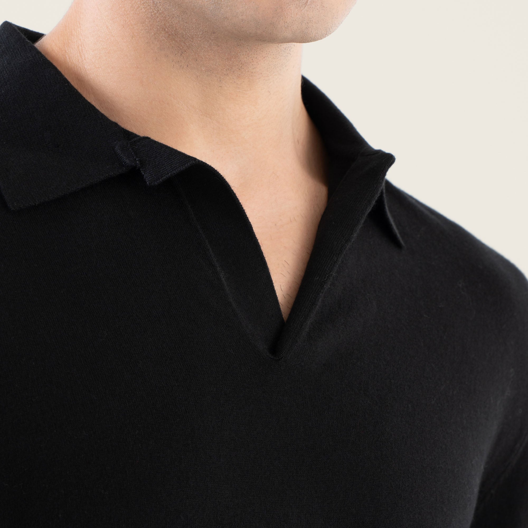 Mens | Elliot Featherlight Long Sleeve Polo | Black