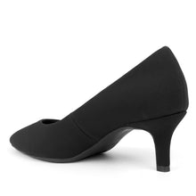 Elil Dress Kitten Heel | Black Stretch Gaberdine
