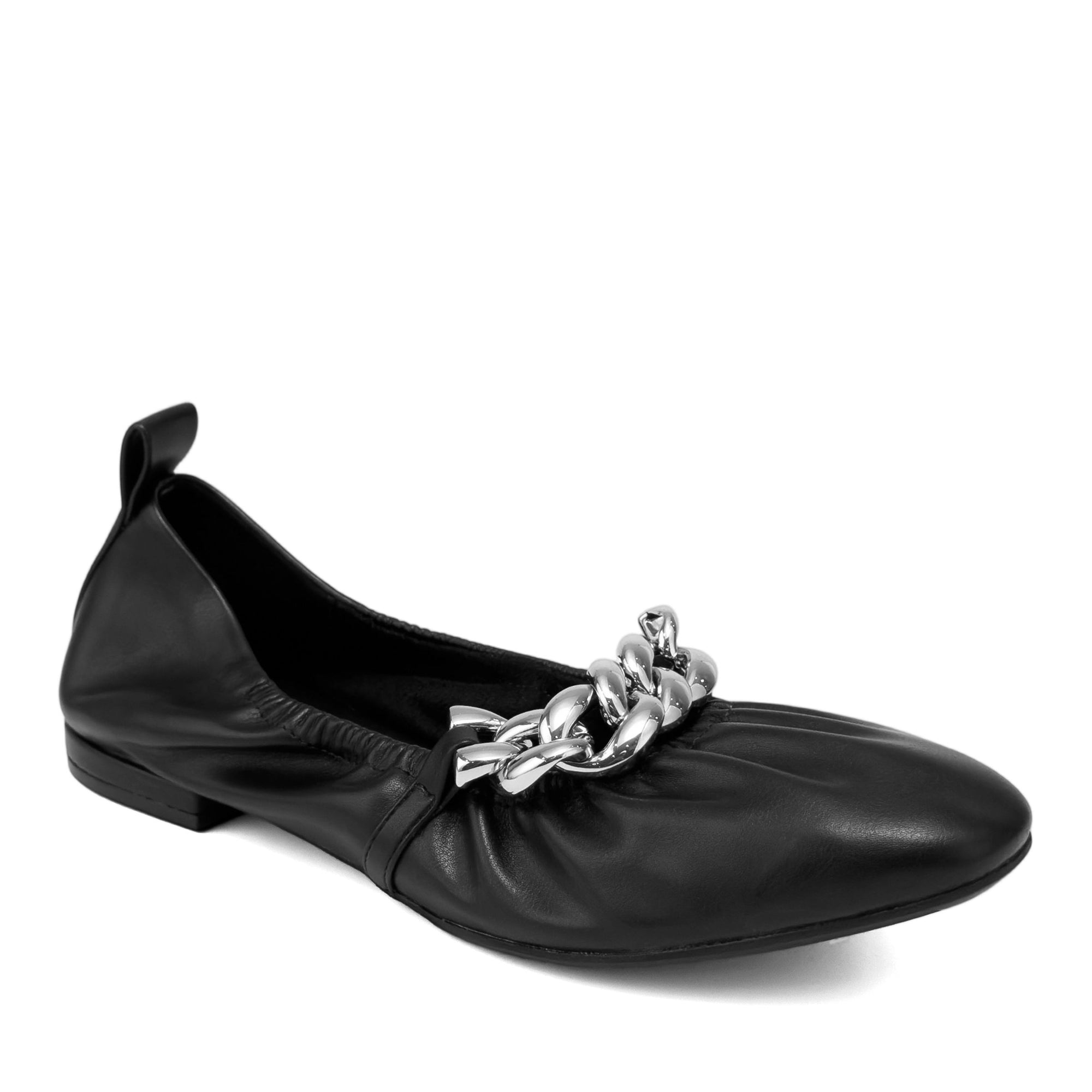 Amina Dress Flat | Black Faux Nappa