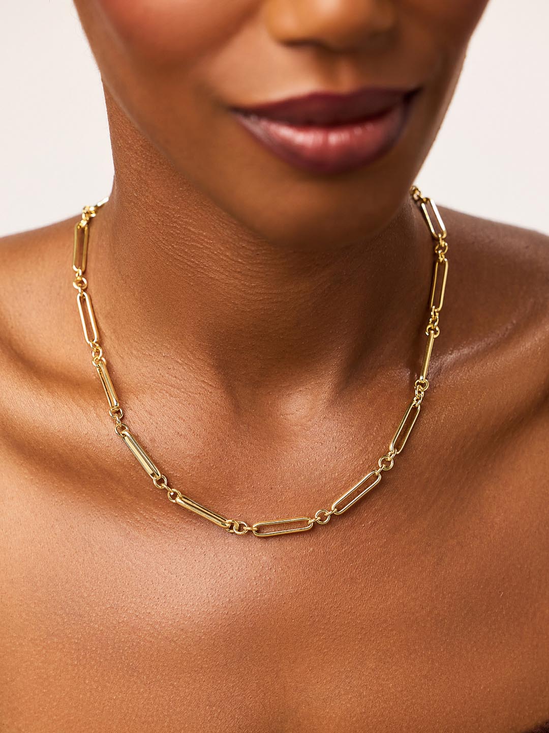 Gold Paperclip Necklace - James | 14K Gold on Brass