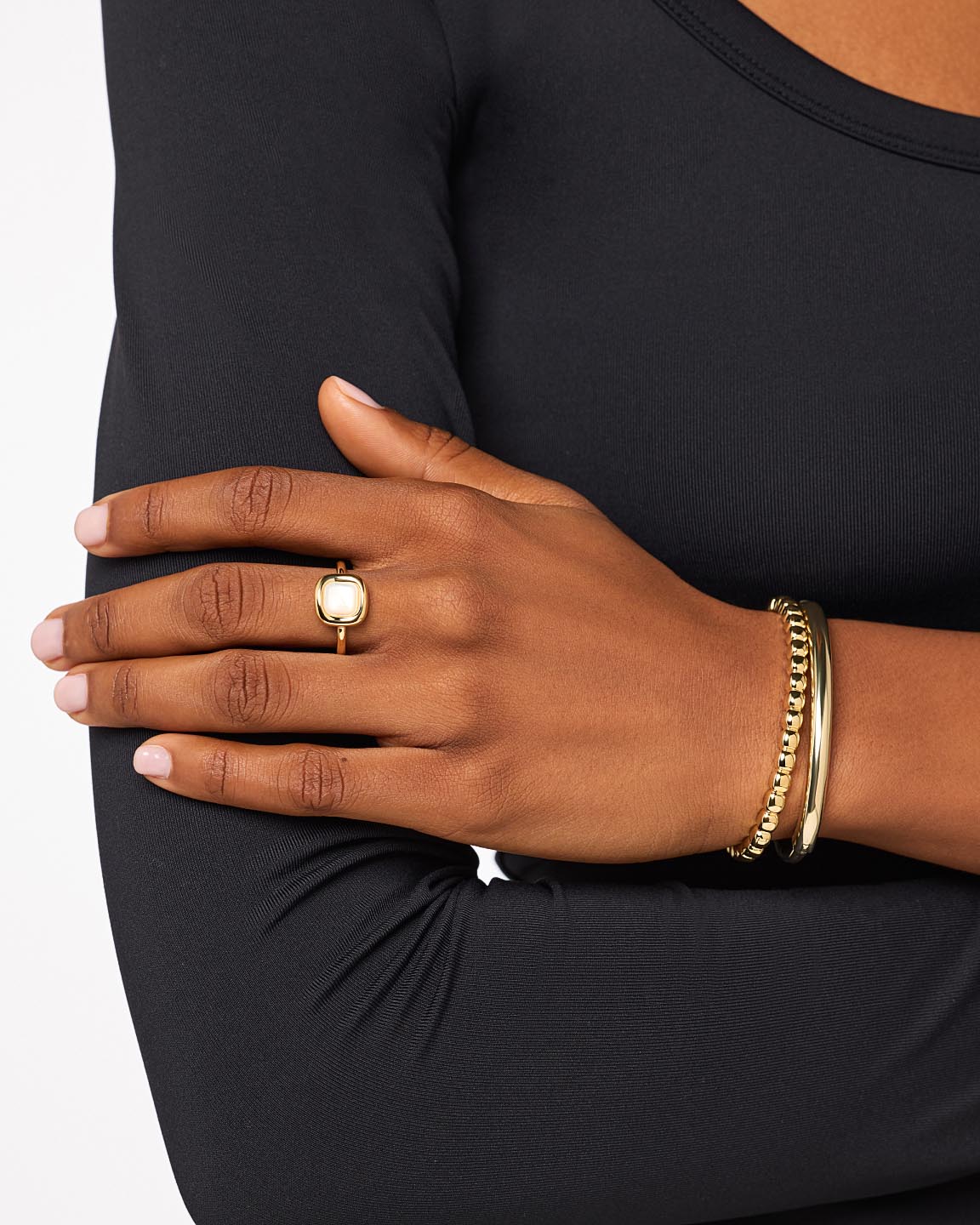 Clara Statement Ring | 14K Gold on Brass | Mother of Pearl