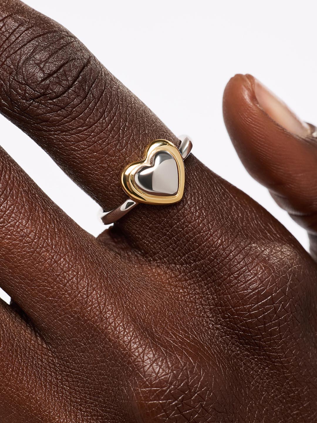 Camelia Heart Ring | 14K Gold on Brass/Rhodium on Brass