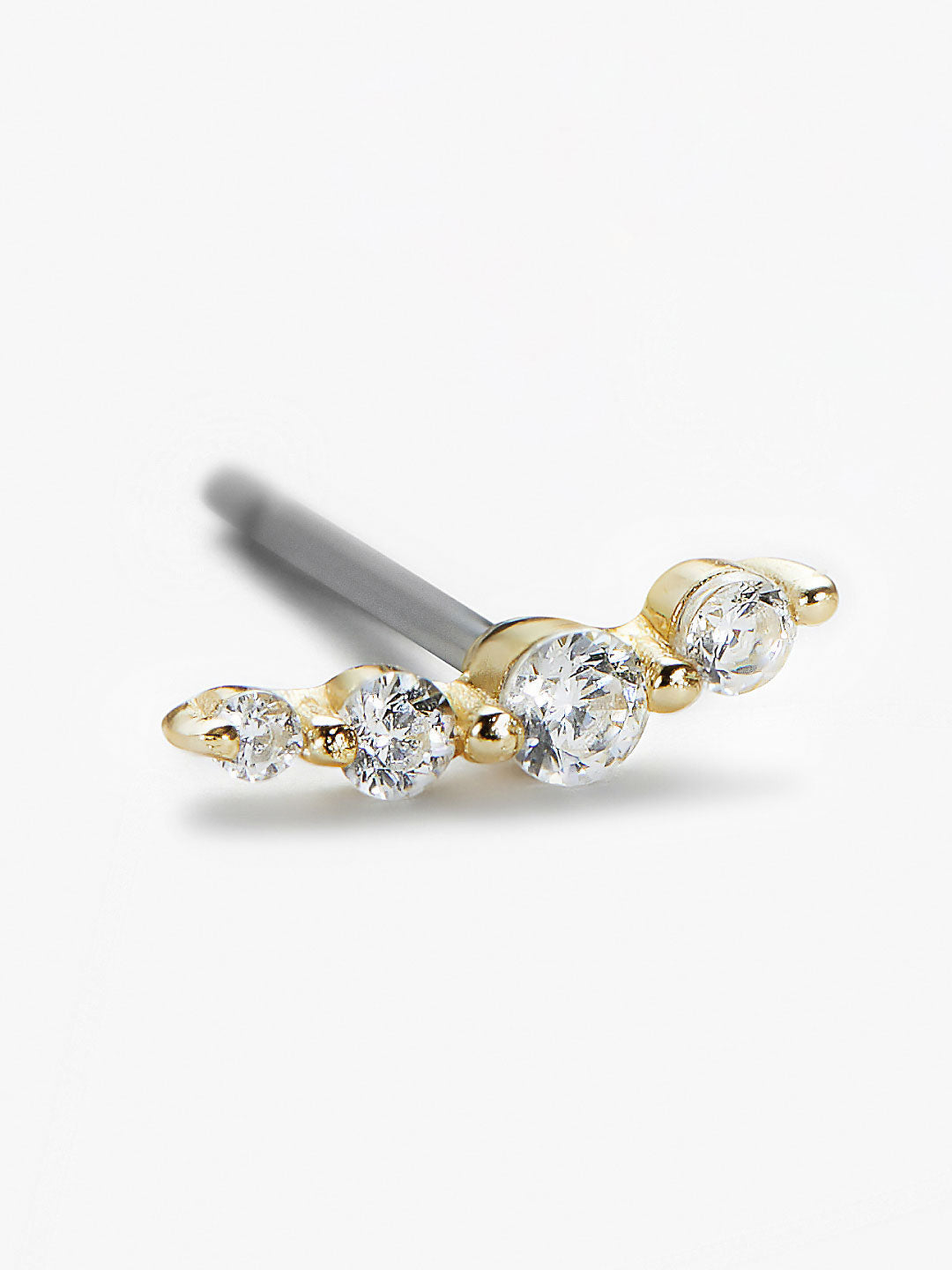 Ear Climber Earrings - Bonny | 14K Gold on Sterling Silver | Cubic Zirconia