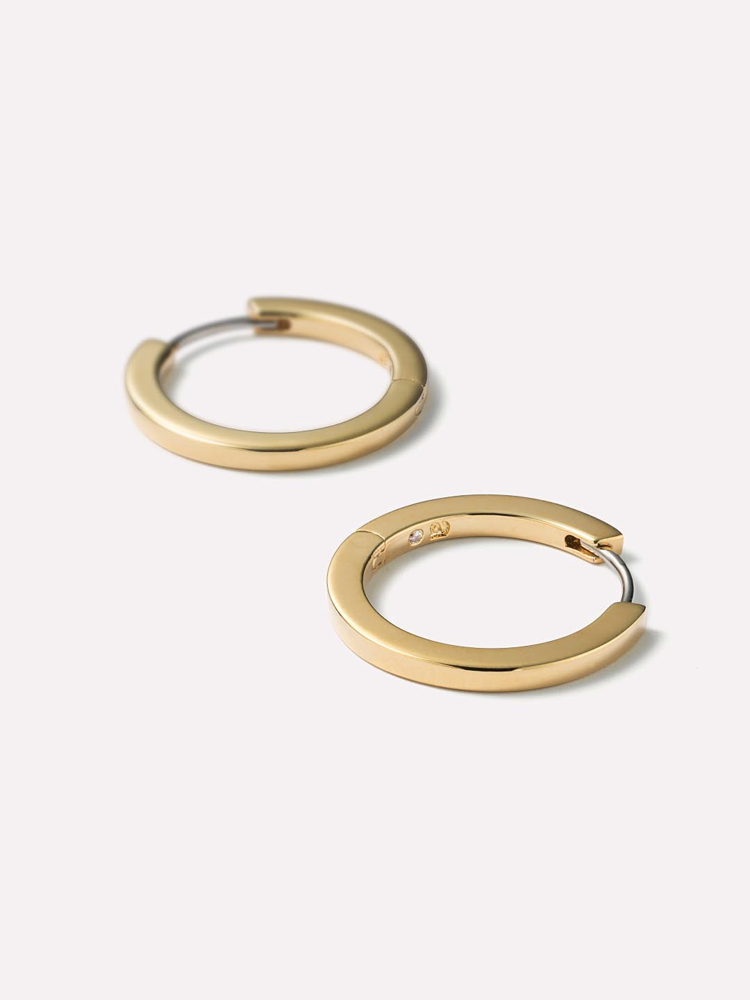 Gold Huggie Hoop Earrings - Medium | 14K Gold on Brass