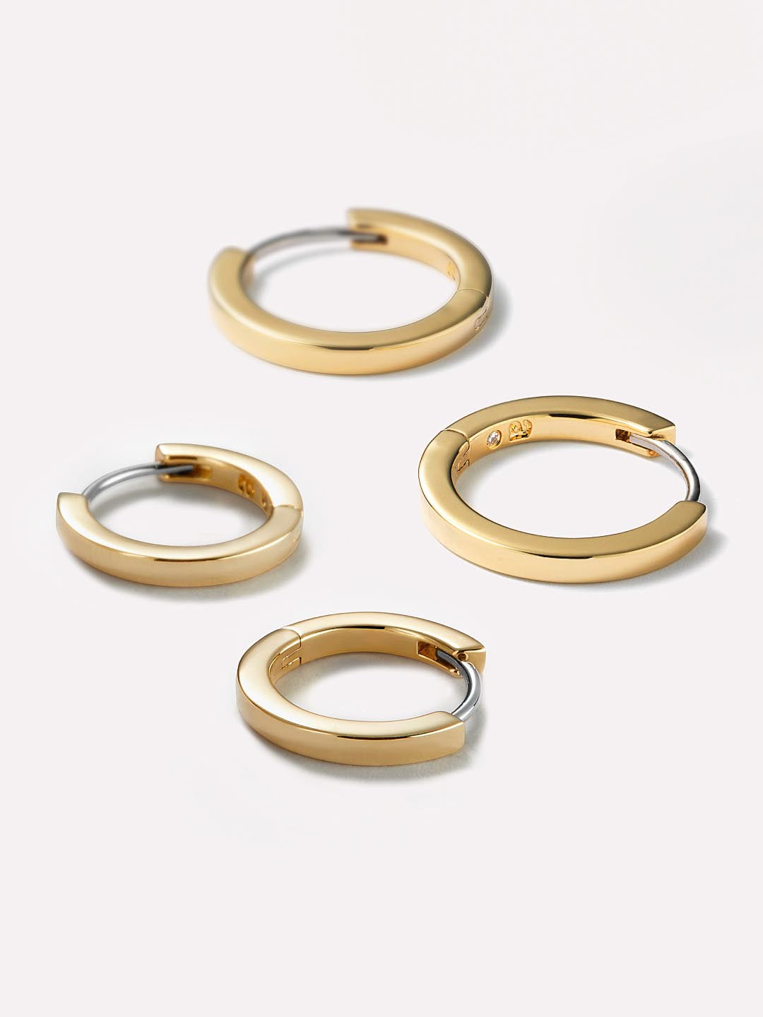 Gold Huggie Hoop Earrings | 14K Gold on Brass