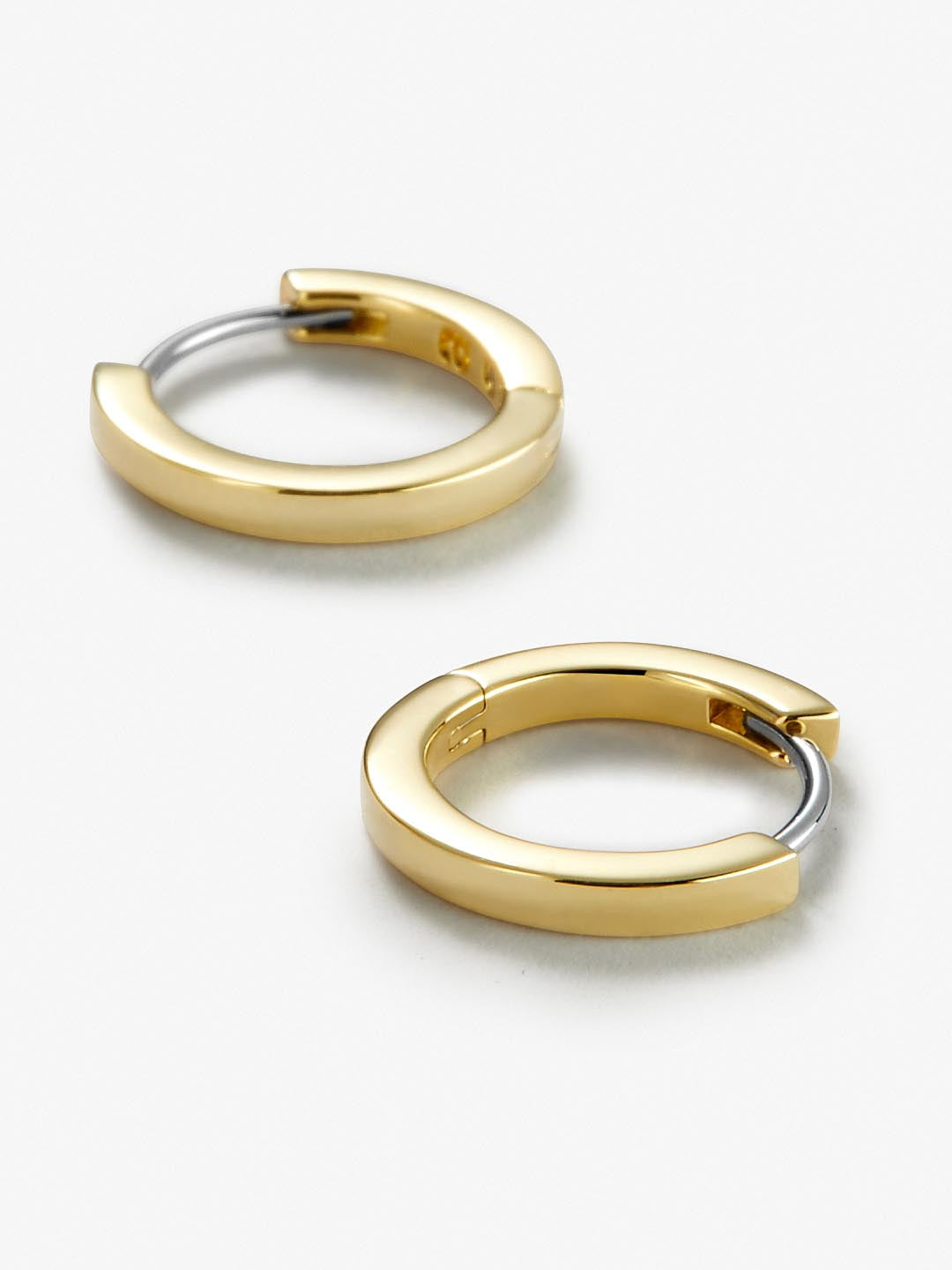 Gold Huggie Hoop Earrings | 14K Gold on Brass