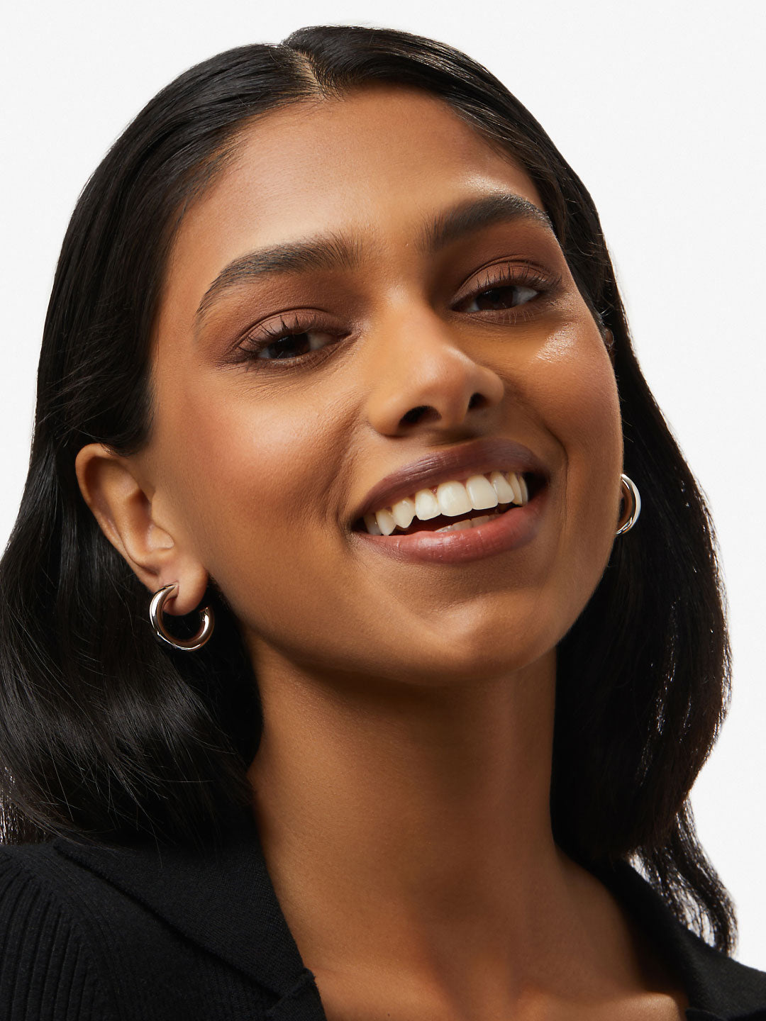 Silver Hoop Earrings - Tia Mini Silver | Platinum on Brass