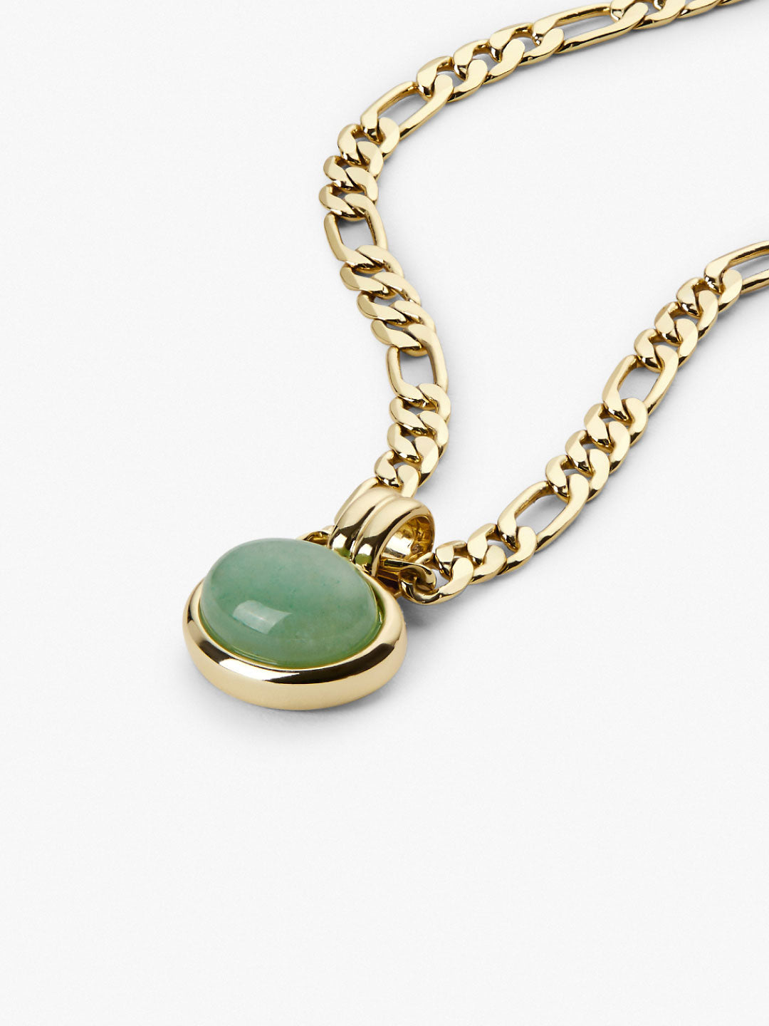 Green Aventurine | Gemstone Necklace - Meesh | 14K Gold on Brass