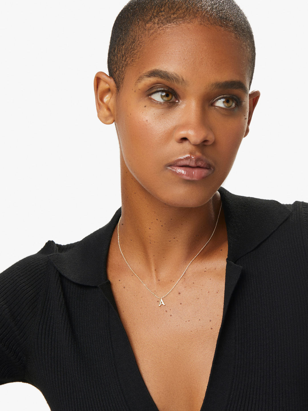 Gold Initial Necklace - Letter Necklace | 14K Gold on Sterling Silver