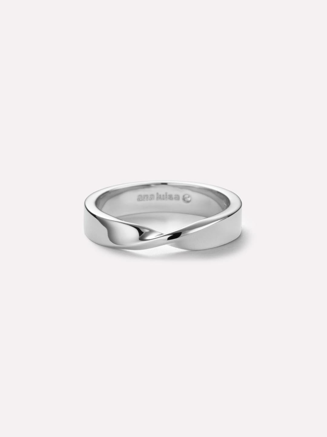 Eliora Band Ring | Rhodium on Brass