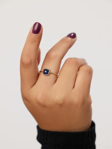 Stone Ring | Mae Ring Dark Blue | 14K Gold Plated