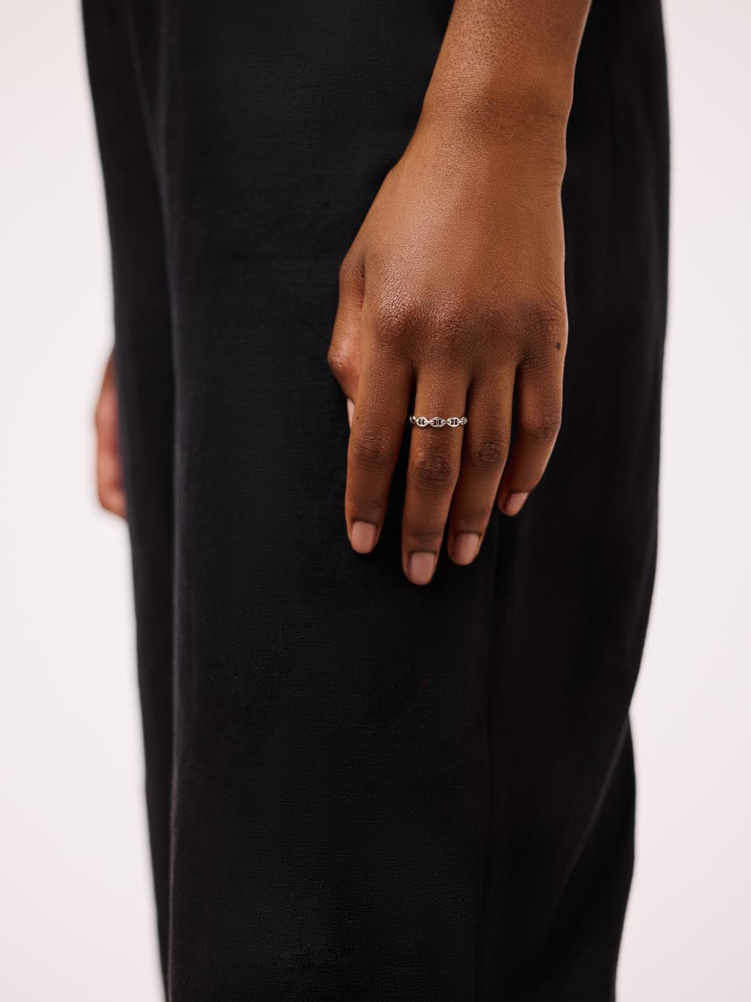 Anchor Chain Ring - Iver Silver | Rhodium on Brass
