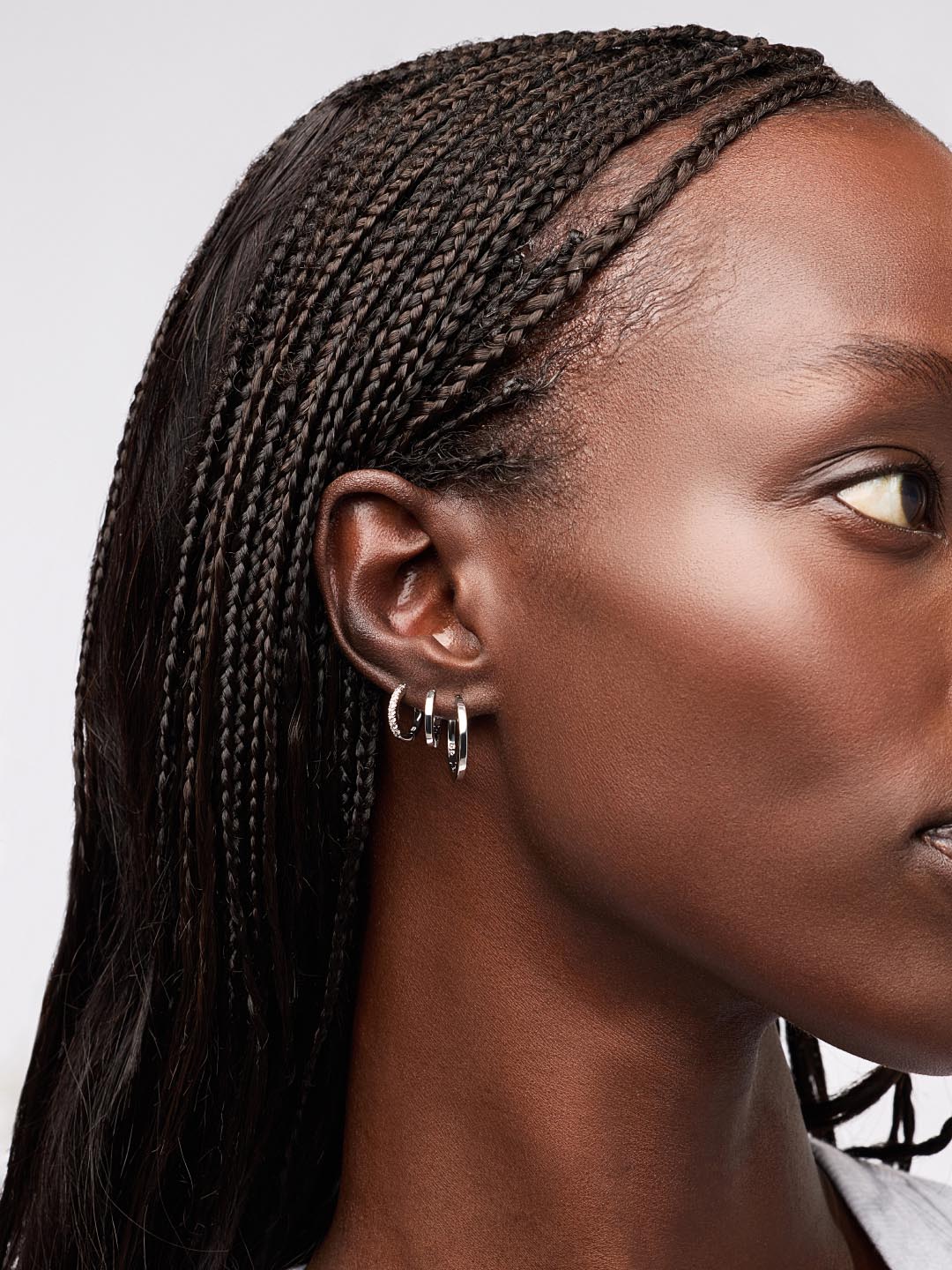Huggie Hoops | Rhodium on Brass