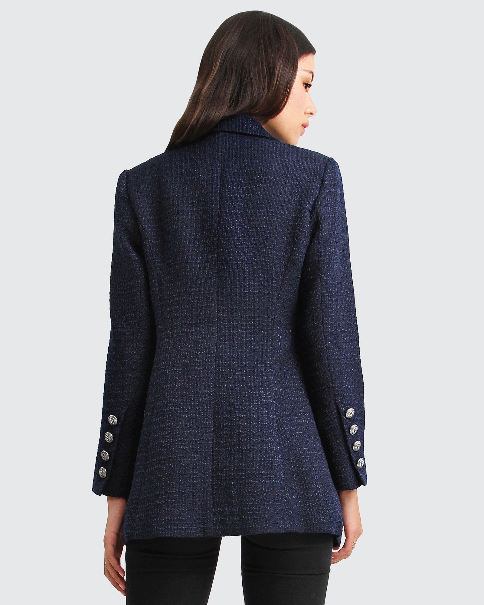 Women | Princess Polina Textured Weave Blazer | Navy