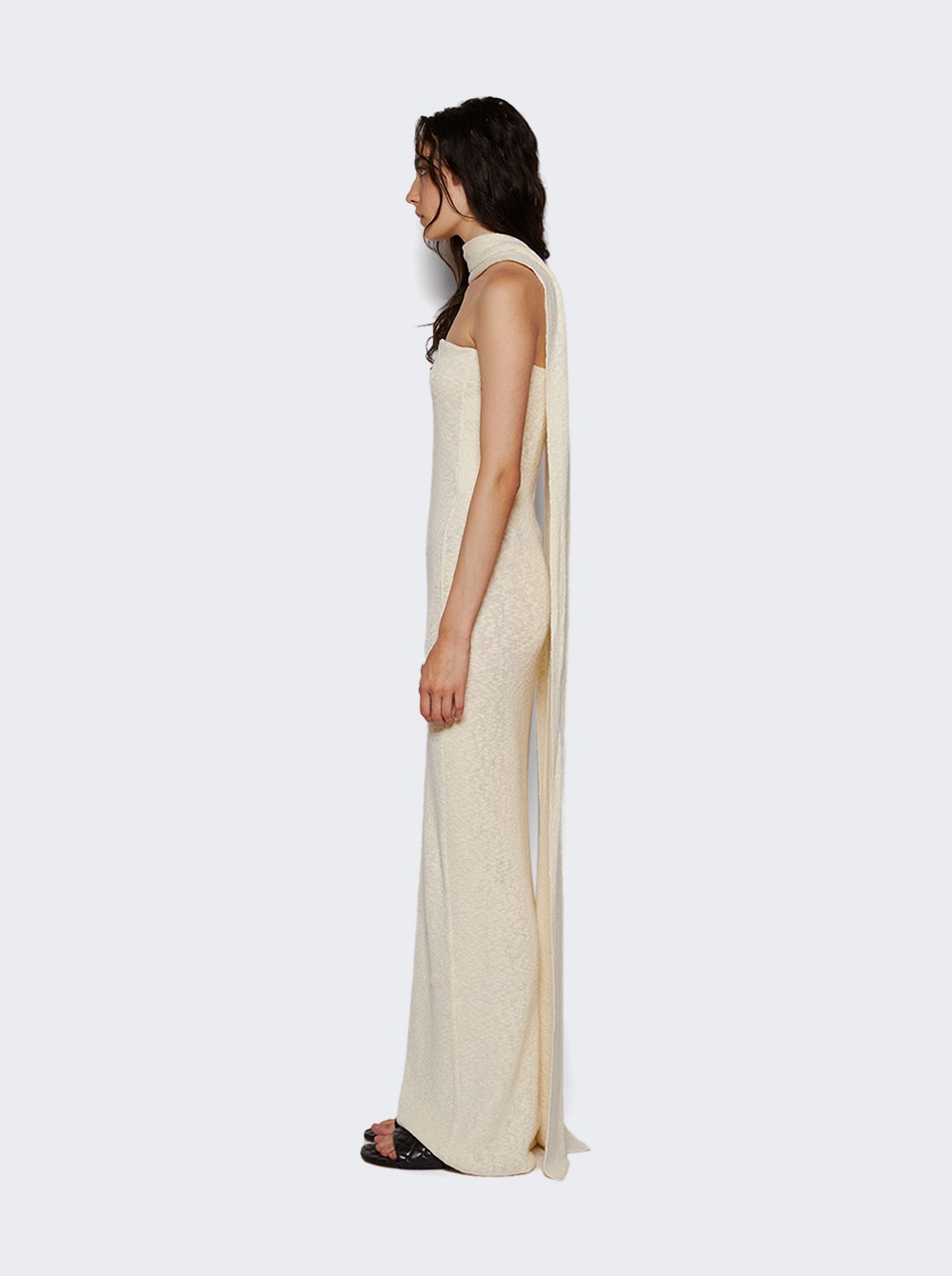Women | Magda Butrym | Knit Tube Scarf Dress | Cream