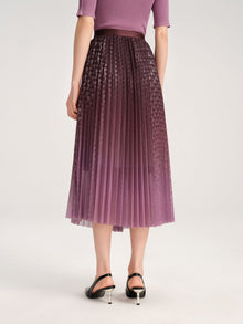 Pleated Midi Skirt | Purple