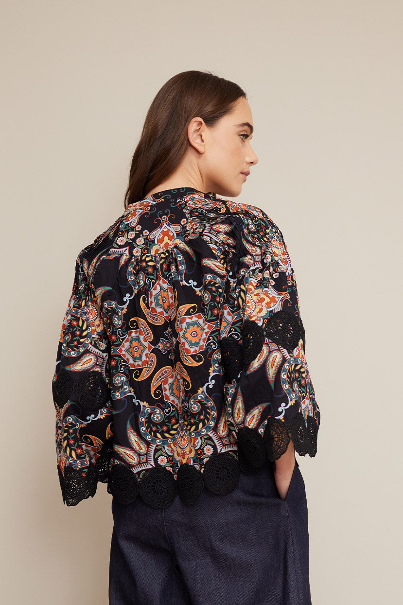 Emma Top | Black Vintage Paisley