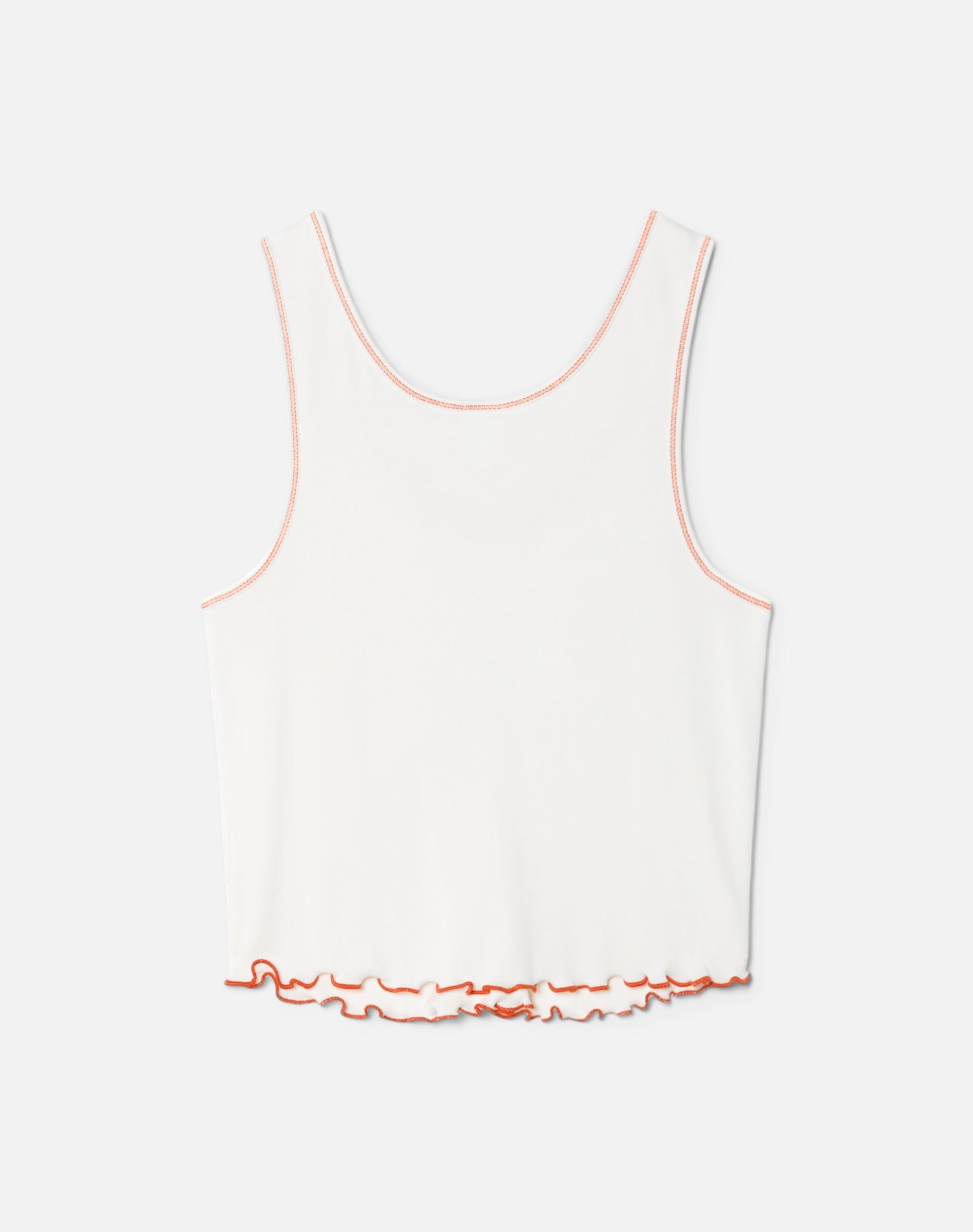 Sporty Contrast Tank | White With Persimmon