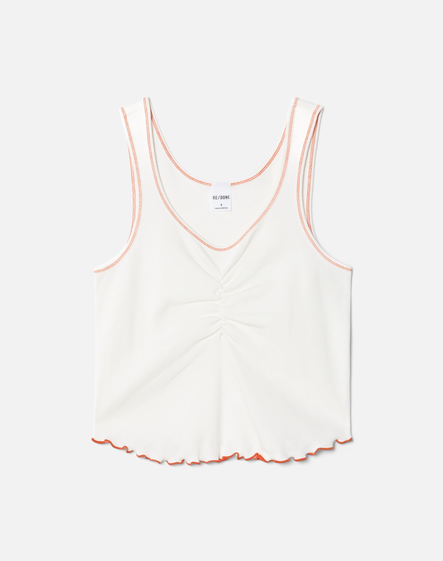 Sporty Contrast Tank | White With Persimmon