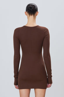 LONG SLEEVE CREWNECK MINI DRESS - ETERNE