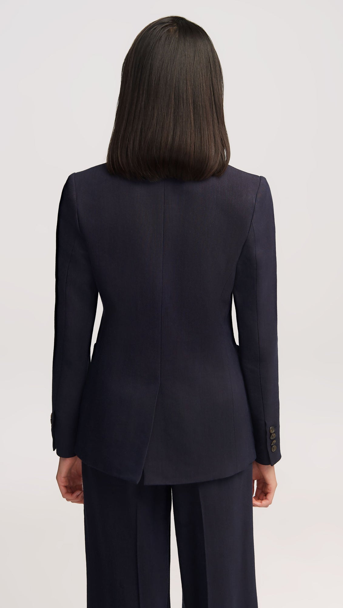 Weekend Blazer in Textured Linen Twill | Midnight