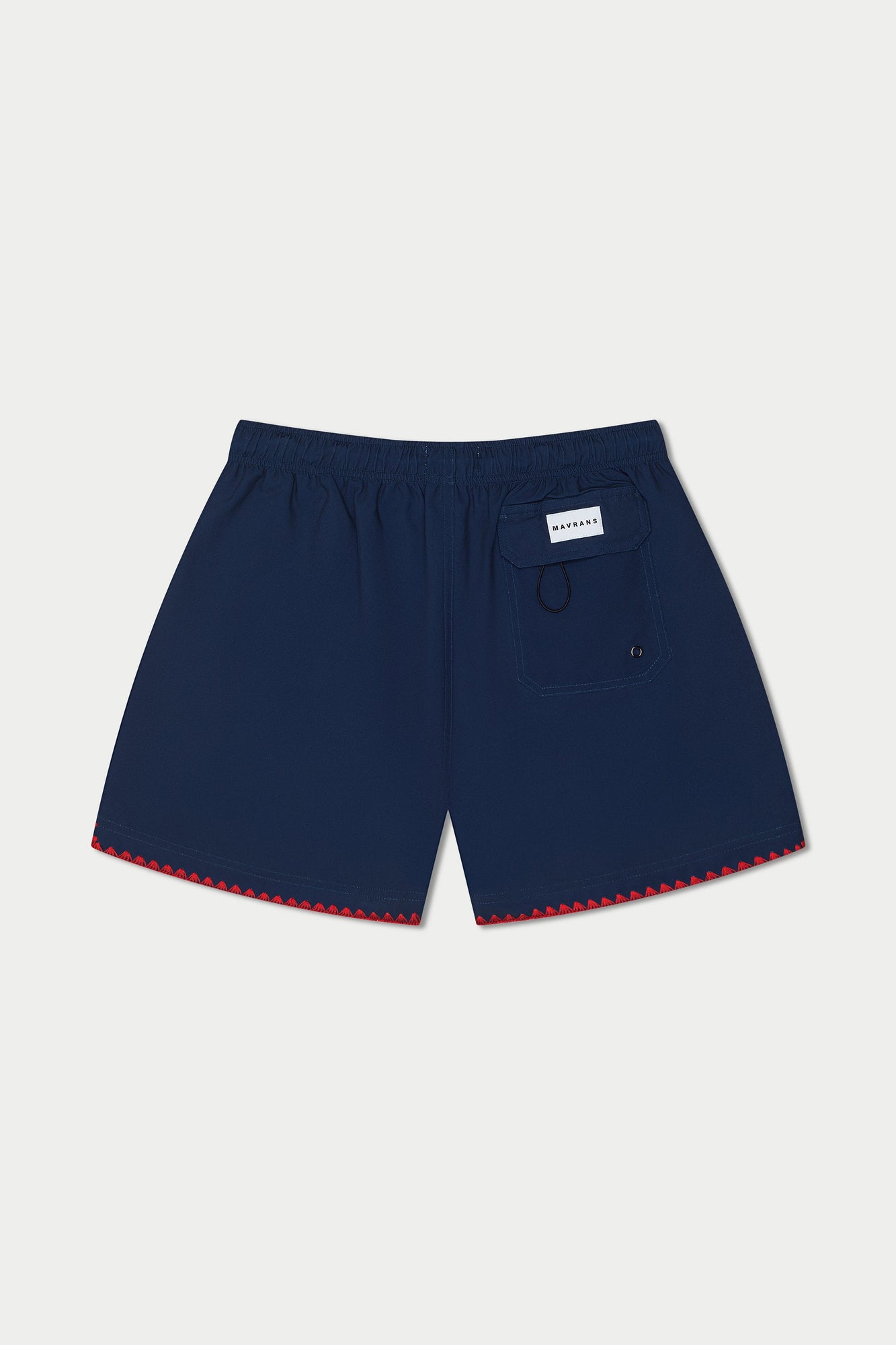 Navy Red Stitch Swim Short | Blue
