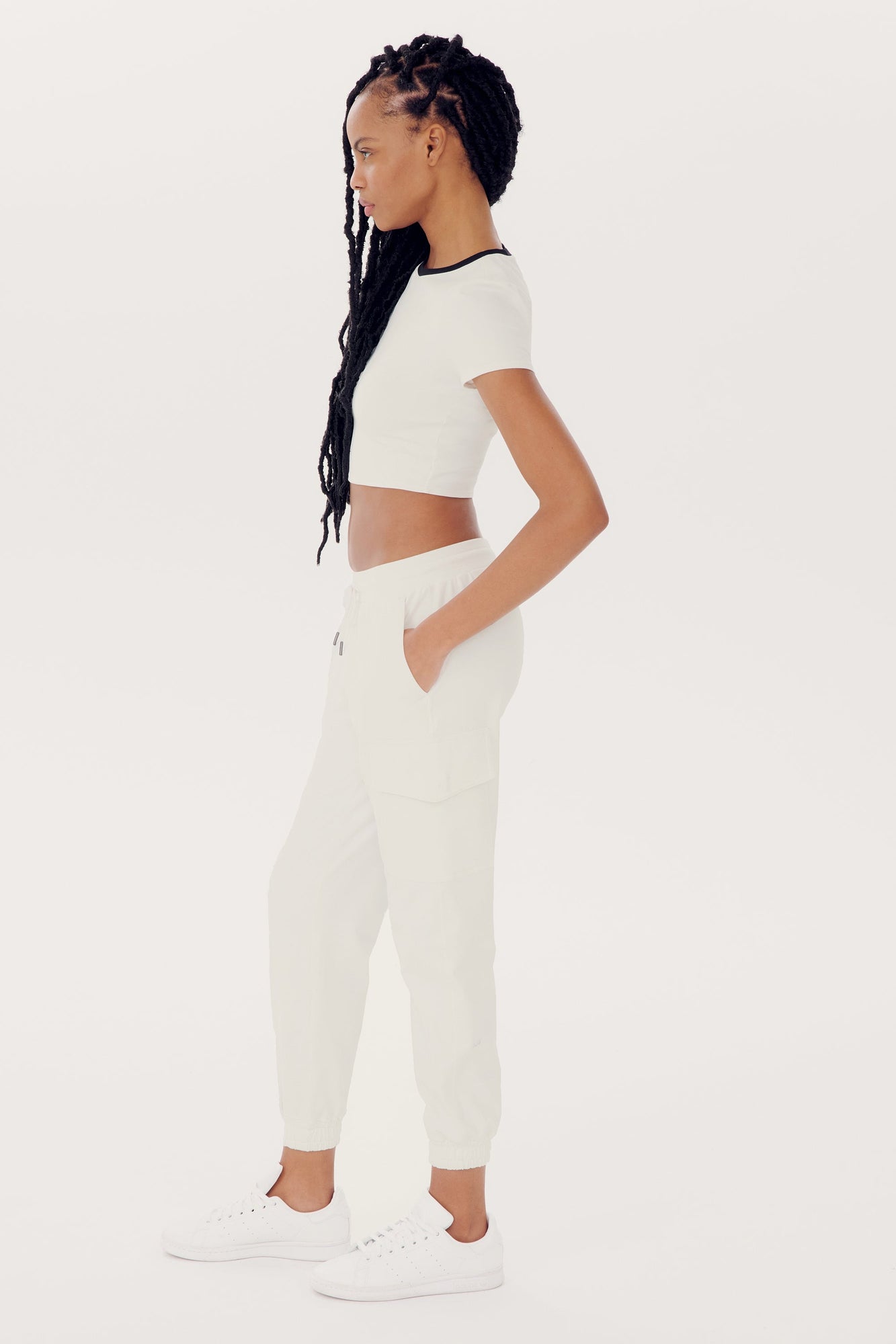 Airweight S/S Crop | White x Black