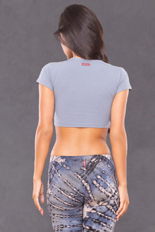 Women | Short Sleeve Crop Workout Tee | Glass
