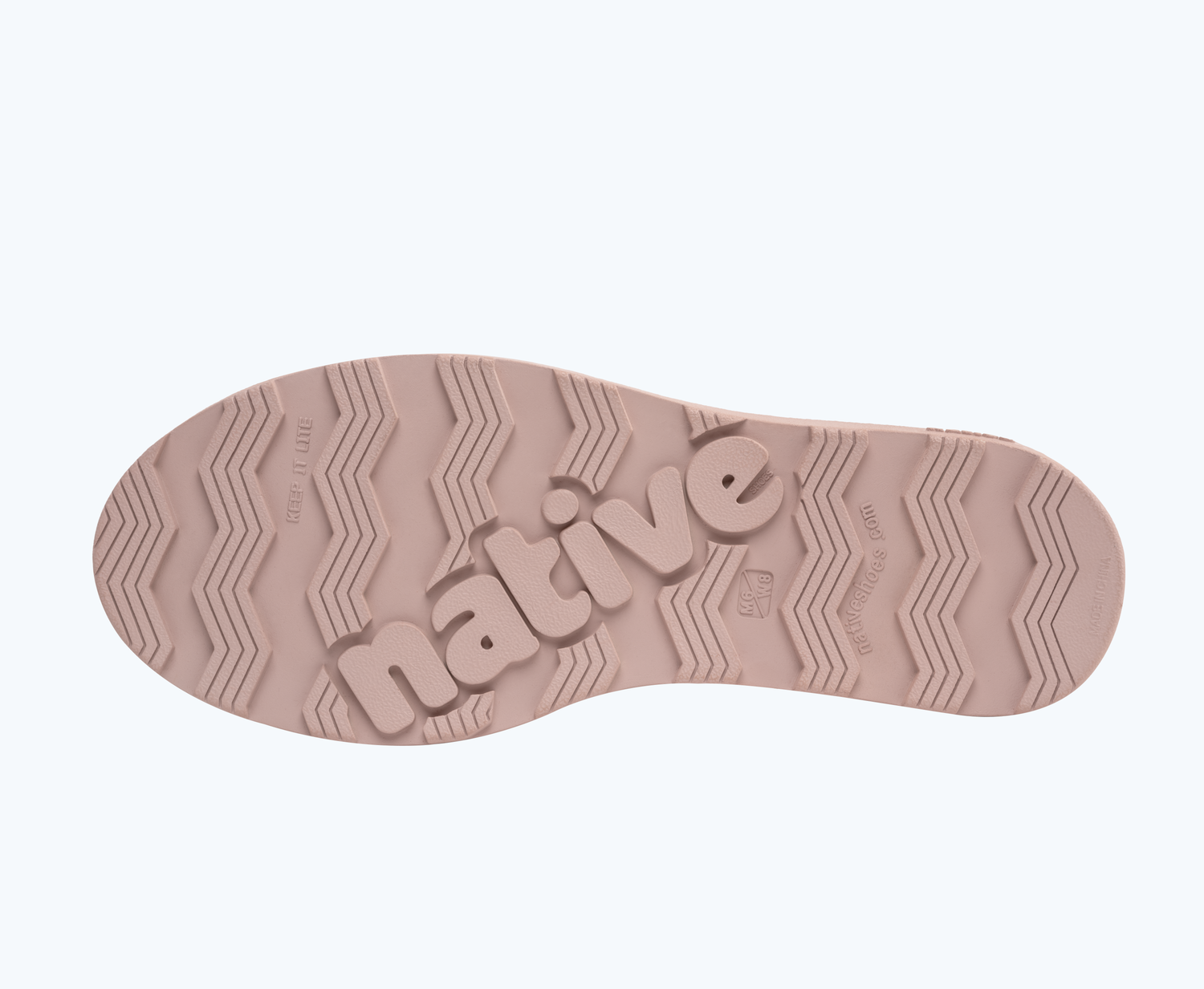 Bottom view of a Native Shoes Fitzsimmons Citylite Bloom | Chameleon Pink/ Chameleon Pink/ Jiffy Black Footwear