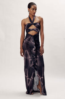 Yoko Dress | Triangle Print Black Multi