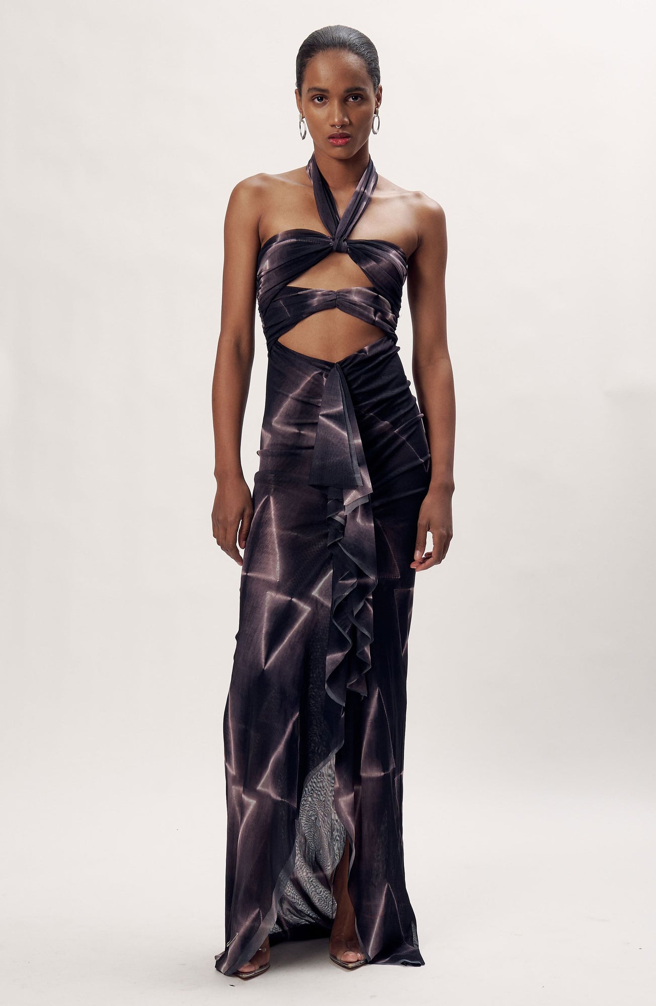 Yoko Dress | Triangle Print Black Multi