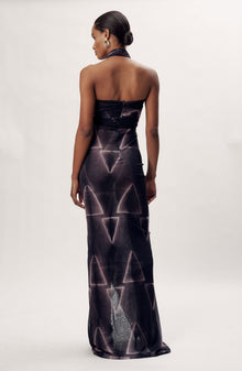 Yoko Dress | Triangle Print Black Multi