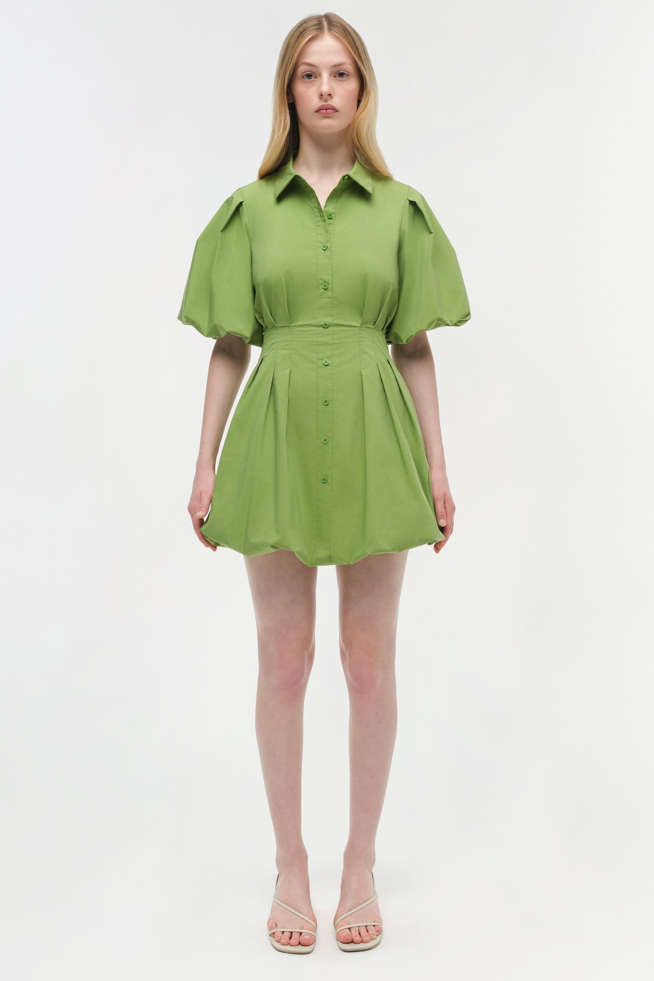 Womens | Cleo Cotton Mini Dress | Deep Peridot