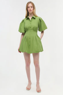 Womens | Cleo Cotton Mini Dress | Deep Peridot