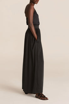 Silk Charmeuse Flow Pant | Onyx