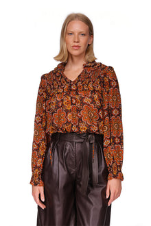 Michelle Blouse | Scarf Medallion Chai Tea
