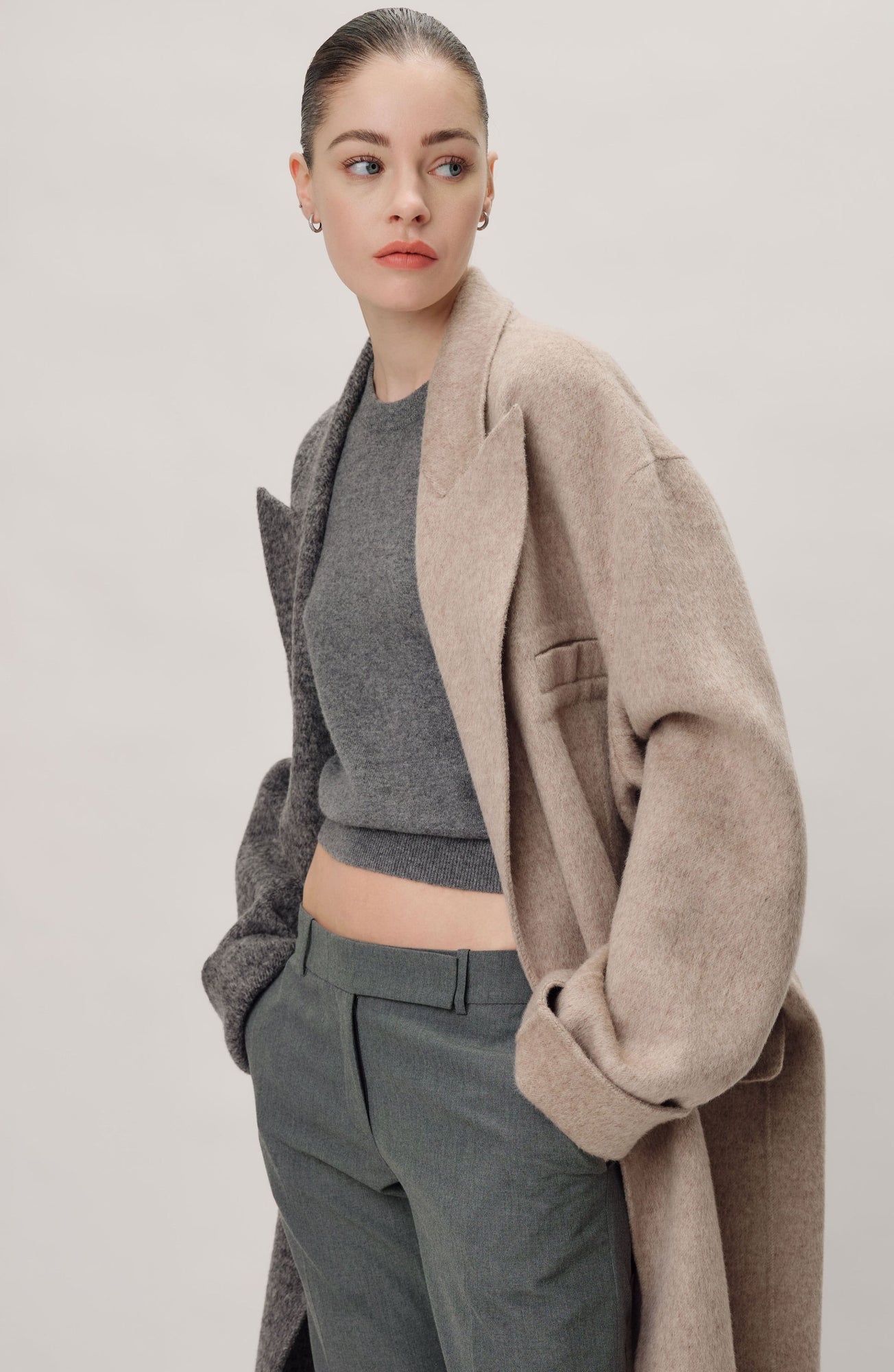 Wendalin Coat | Charcoal Oatmeal Combo