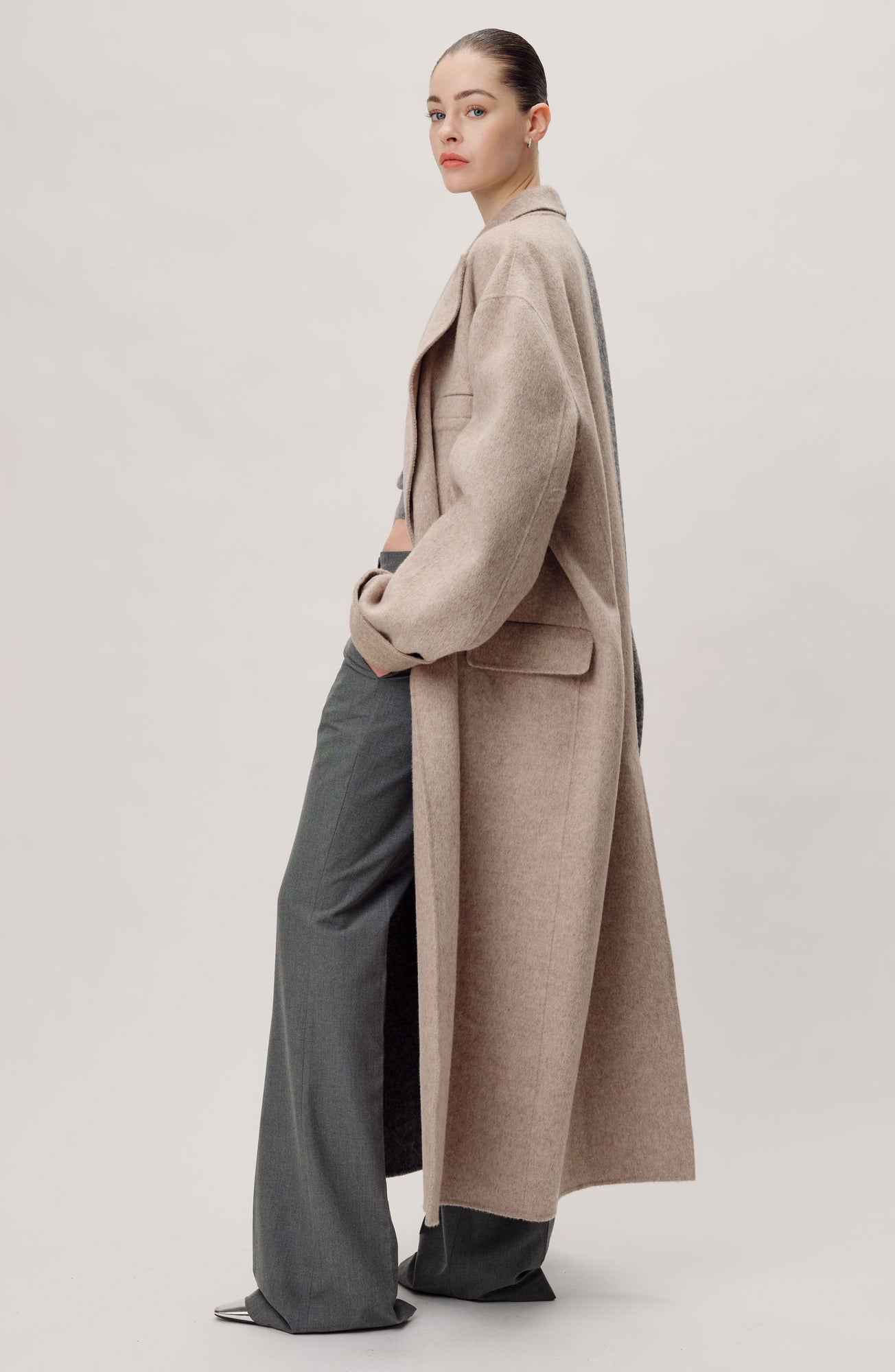Wendalin Coat | Charcoal Oatmeal Combo