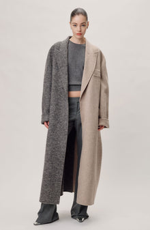 Wendalin Coat | Charcoal Oatmeal Combo