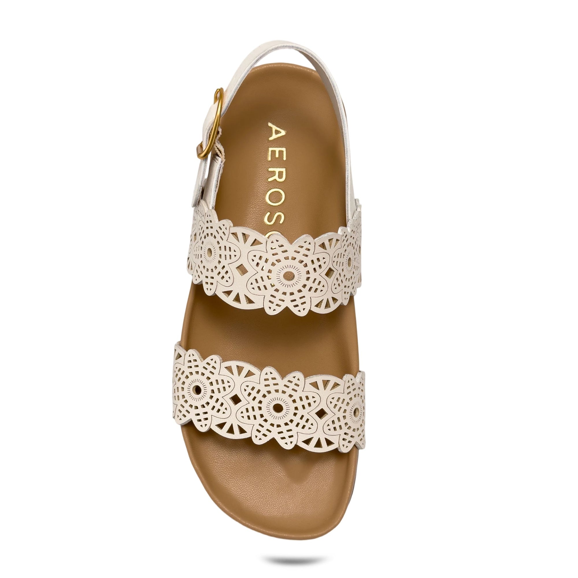 Lily Sandal Footbed | Eggnog Perf Faux Nubuck